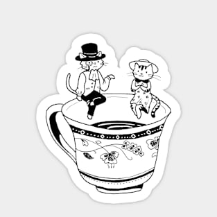 Dapper Cats Tea Time Sticker